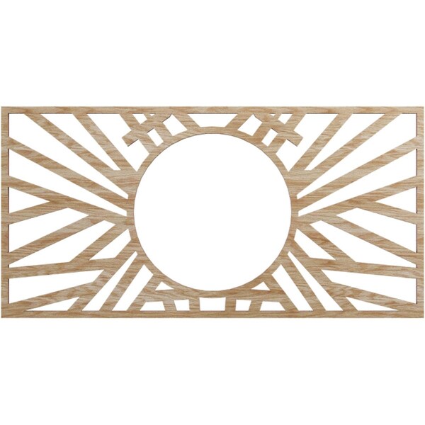 Ekena Millwork Hoover Wood Fretwork Pierced Ceiling Medallion, Red Oak, 16"W x 8"H x 5 7/8"ID x 1/4"T CMWP16X08X0250HORO - main